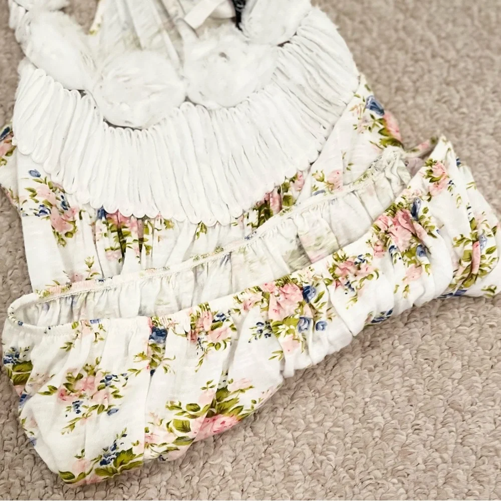 3/$19 Body Central vintage Floral Racerback Tank top camisole blouse